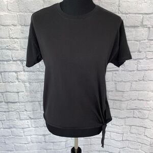 Calia by Carrie underwood women XS black Crewneck short sleeve shirt w/side tie